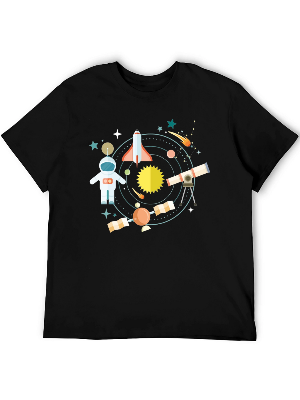Space Adventure Black T-Shirt