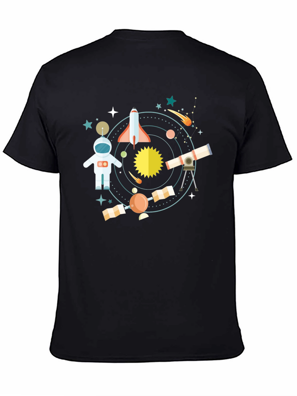 Space Adventure Black T-Shirt