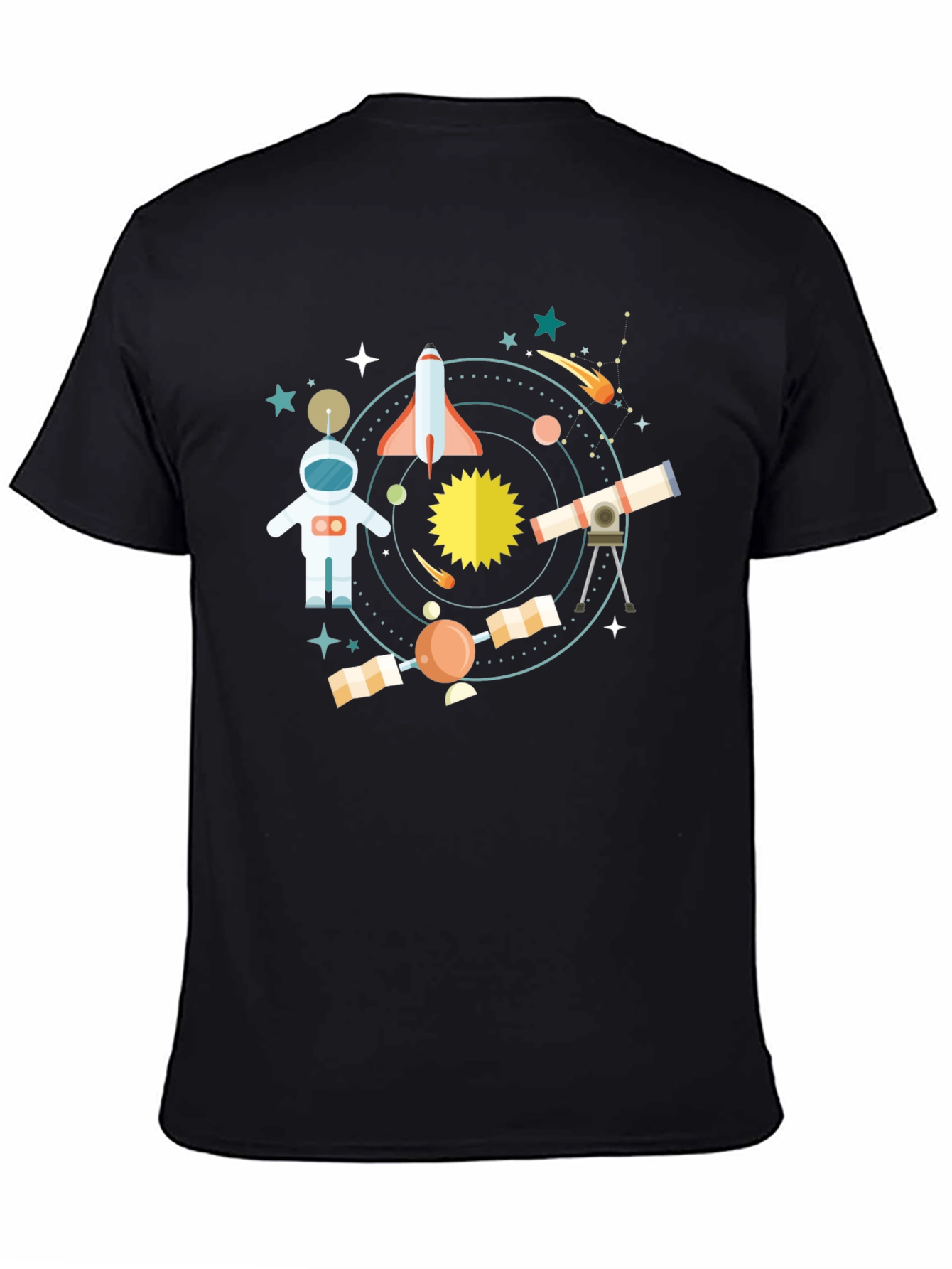 Space Adventure Black T-Shirt