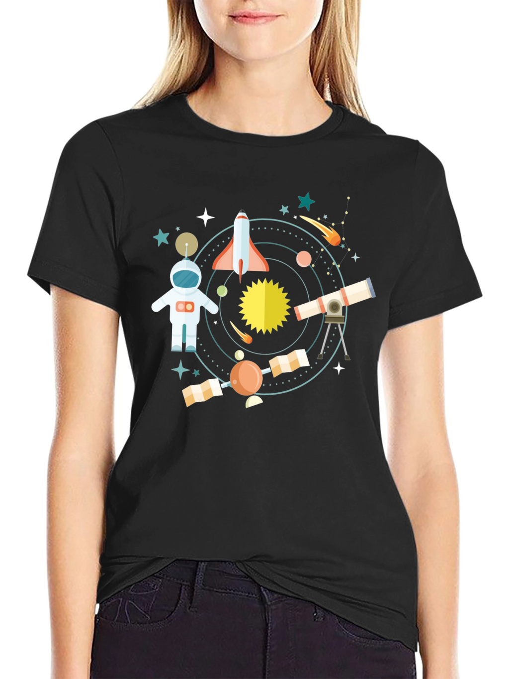 Space Adventure Black T-Shirt