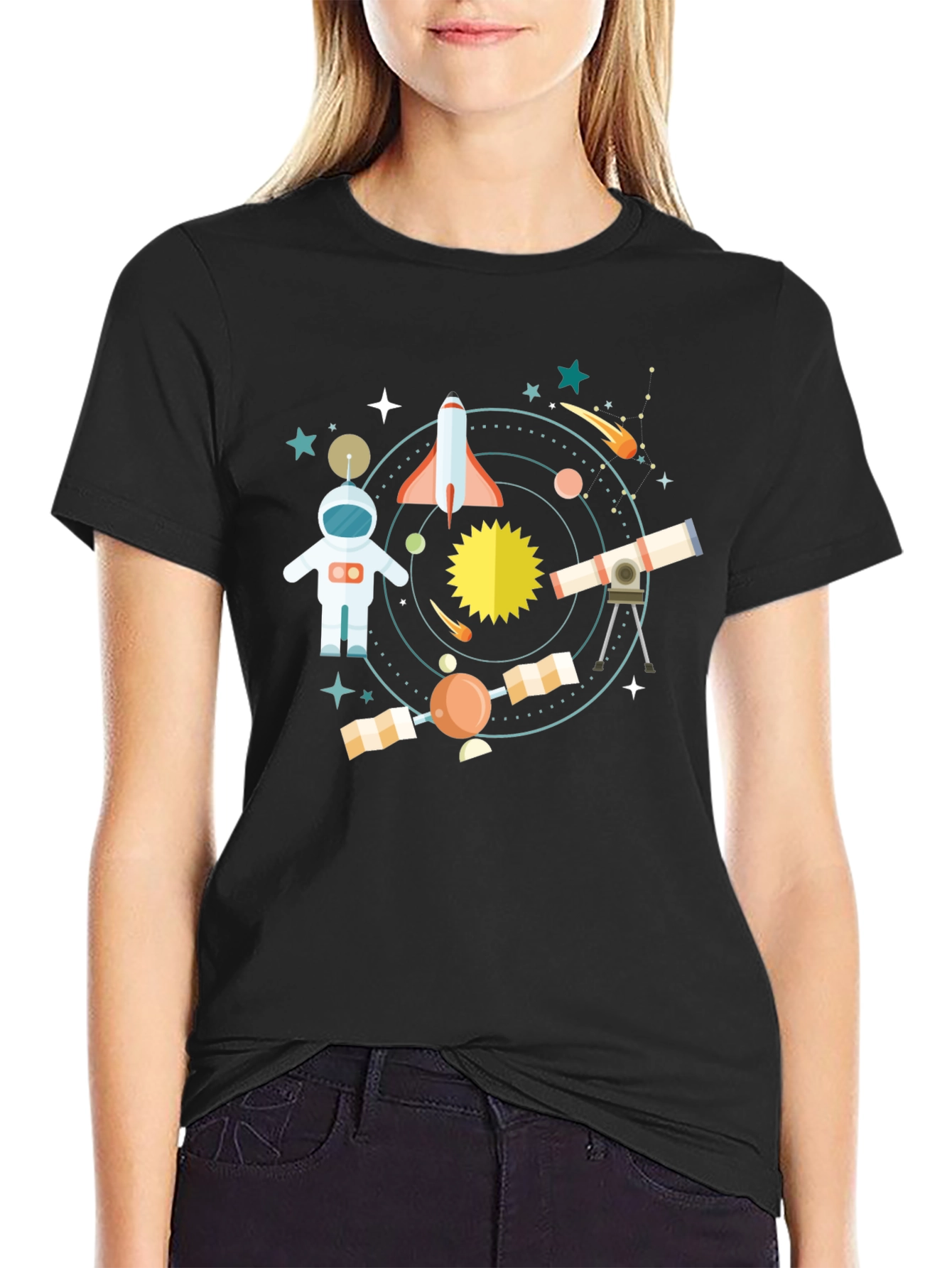 Space Adventure Black T-Shirt