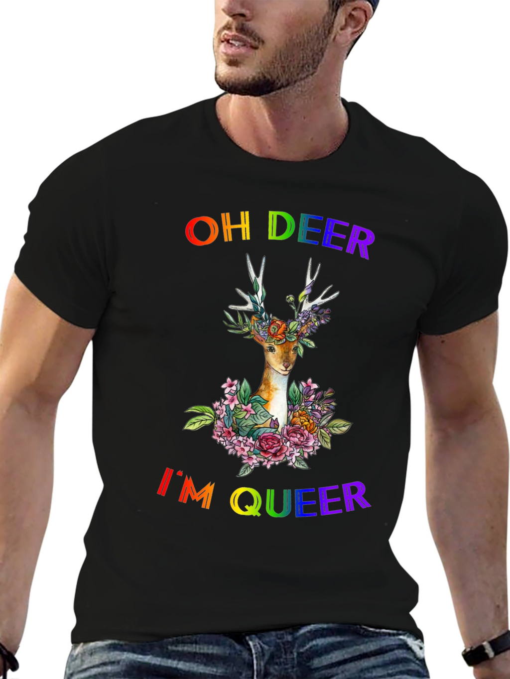 Oh Deer Im Queer Pride T-Shirt