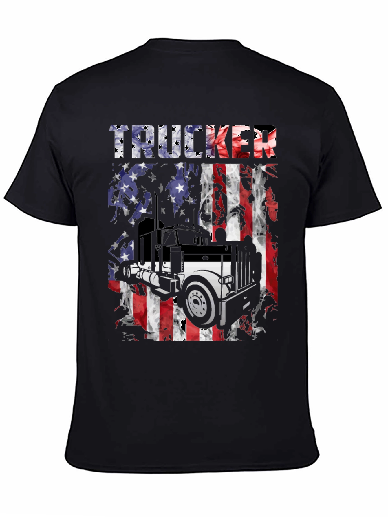 Trucker American Flag Graphic T-Shirt