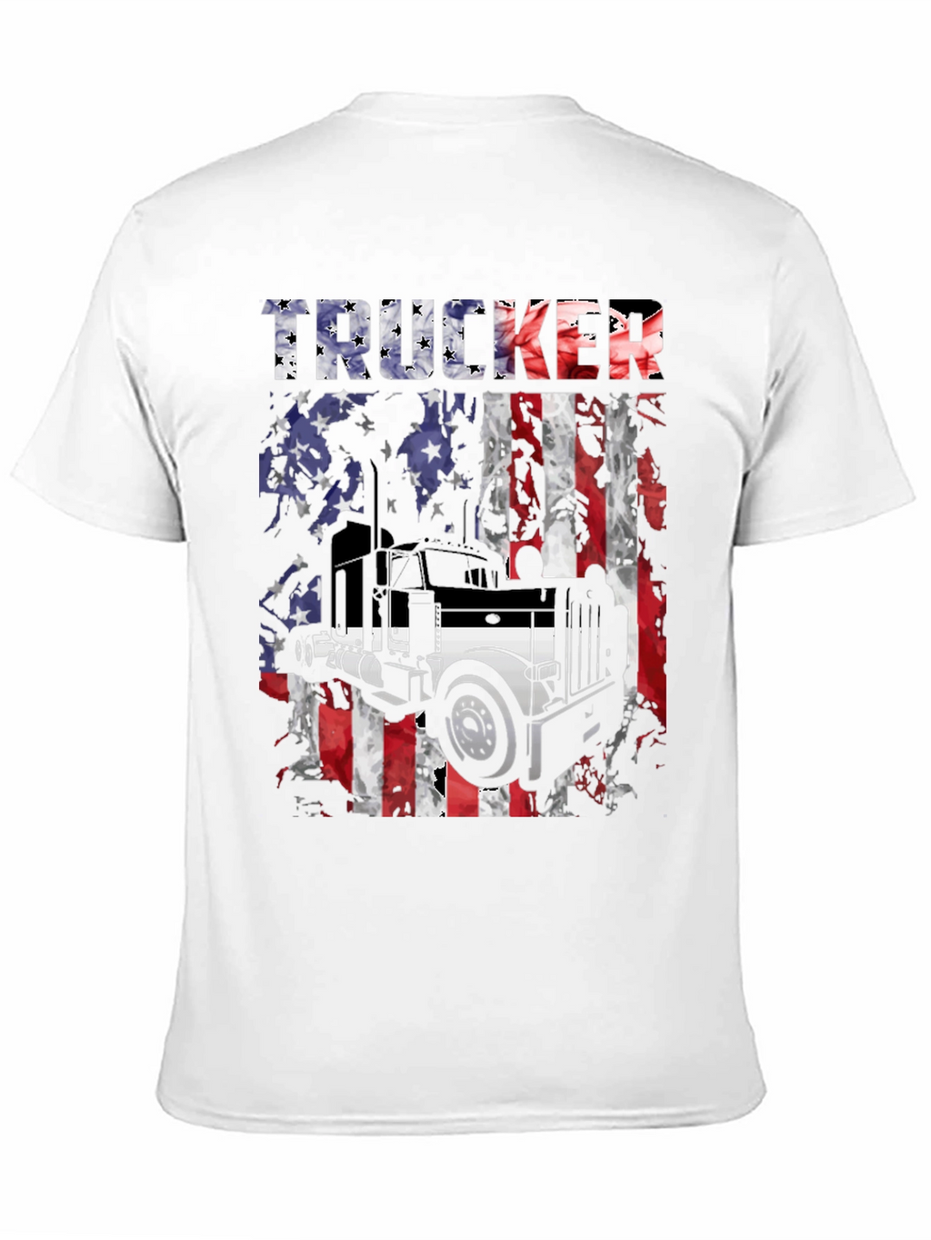 Trucker American Flag Graphic T-Shirt