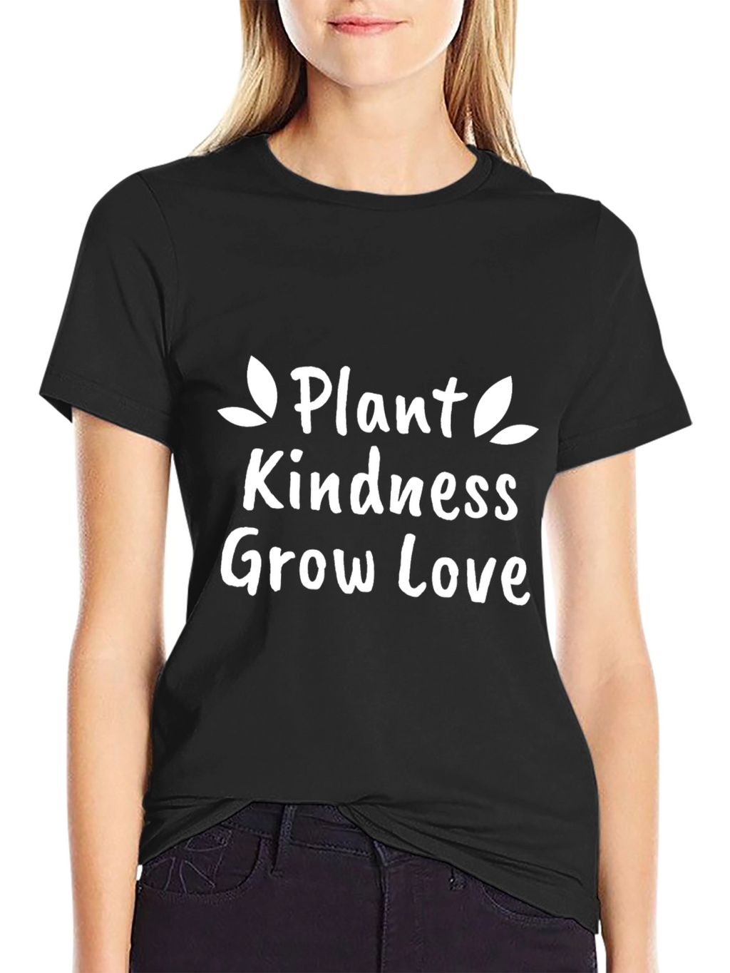 Plant Kindness Grow Love Graphic Tee - Black