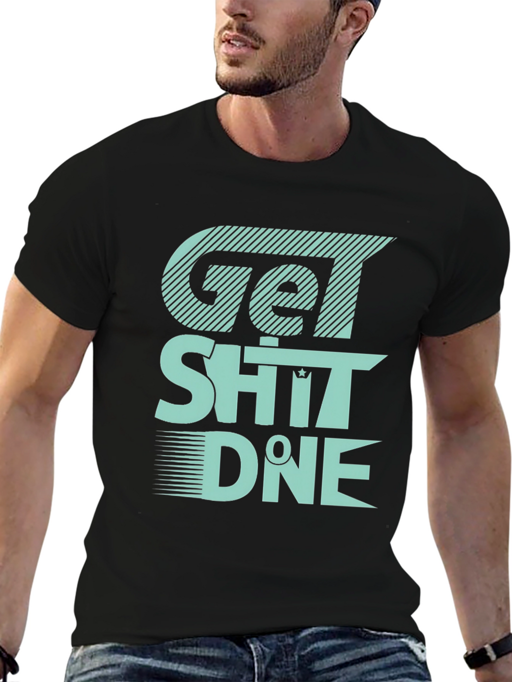 Get Sh*t Done Graphic Tee - Black Cotton T-Shirt
