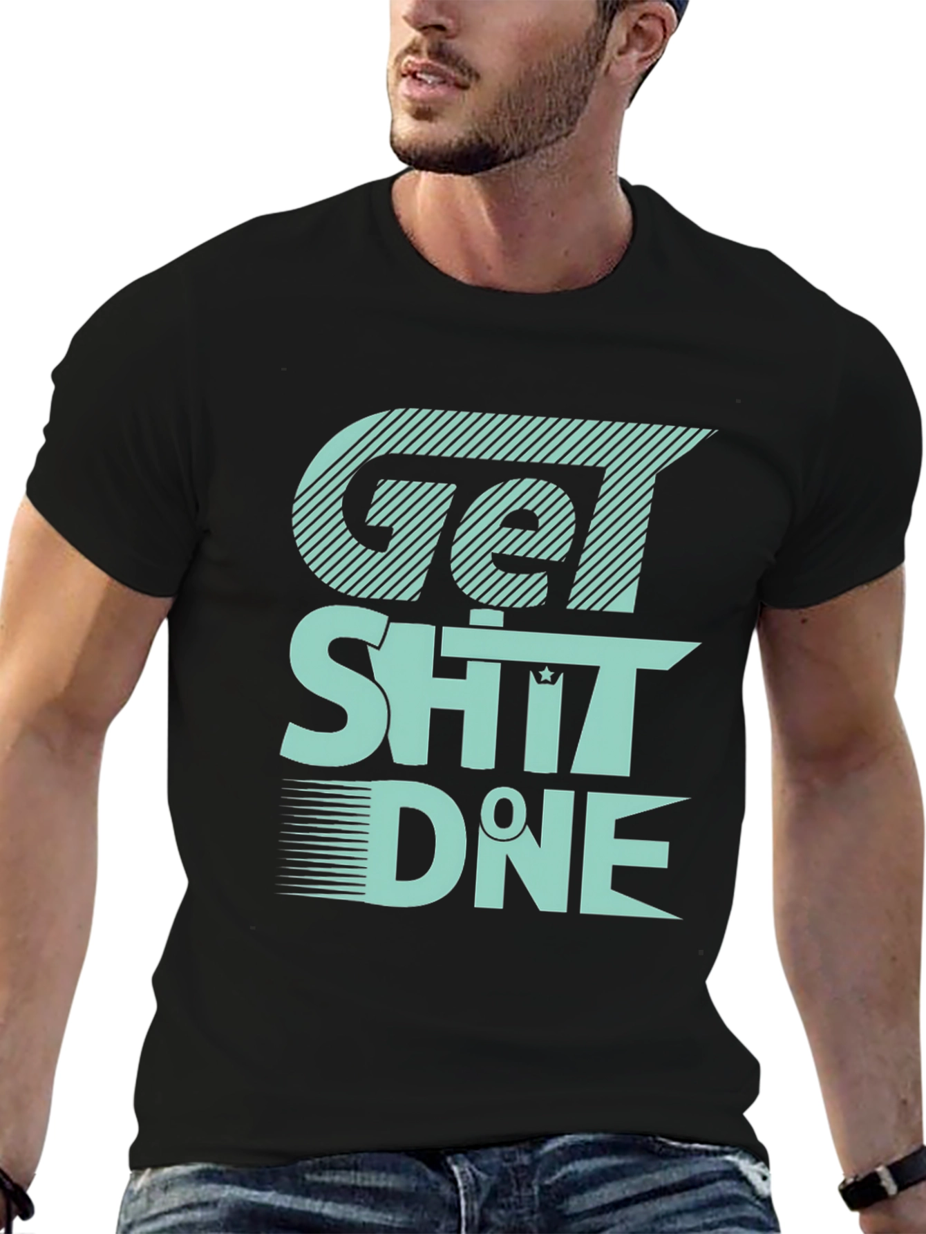 Get Sh*t Done Graphic Tee - Black Cotton T-Shirt