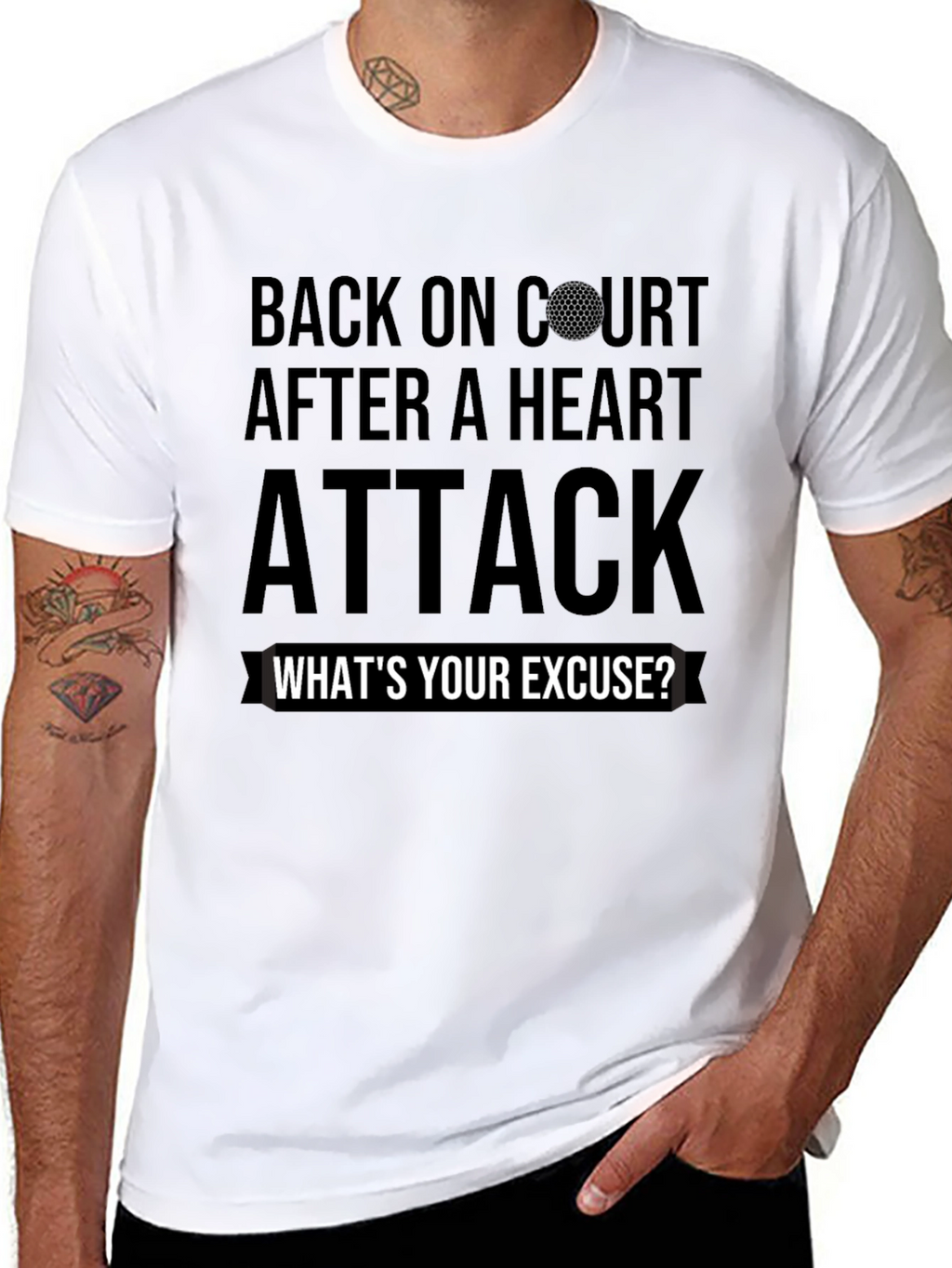 Back On Court Heart Attack Golf T-Shirt
