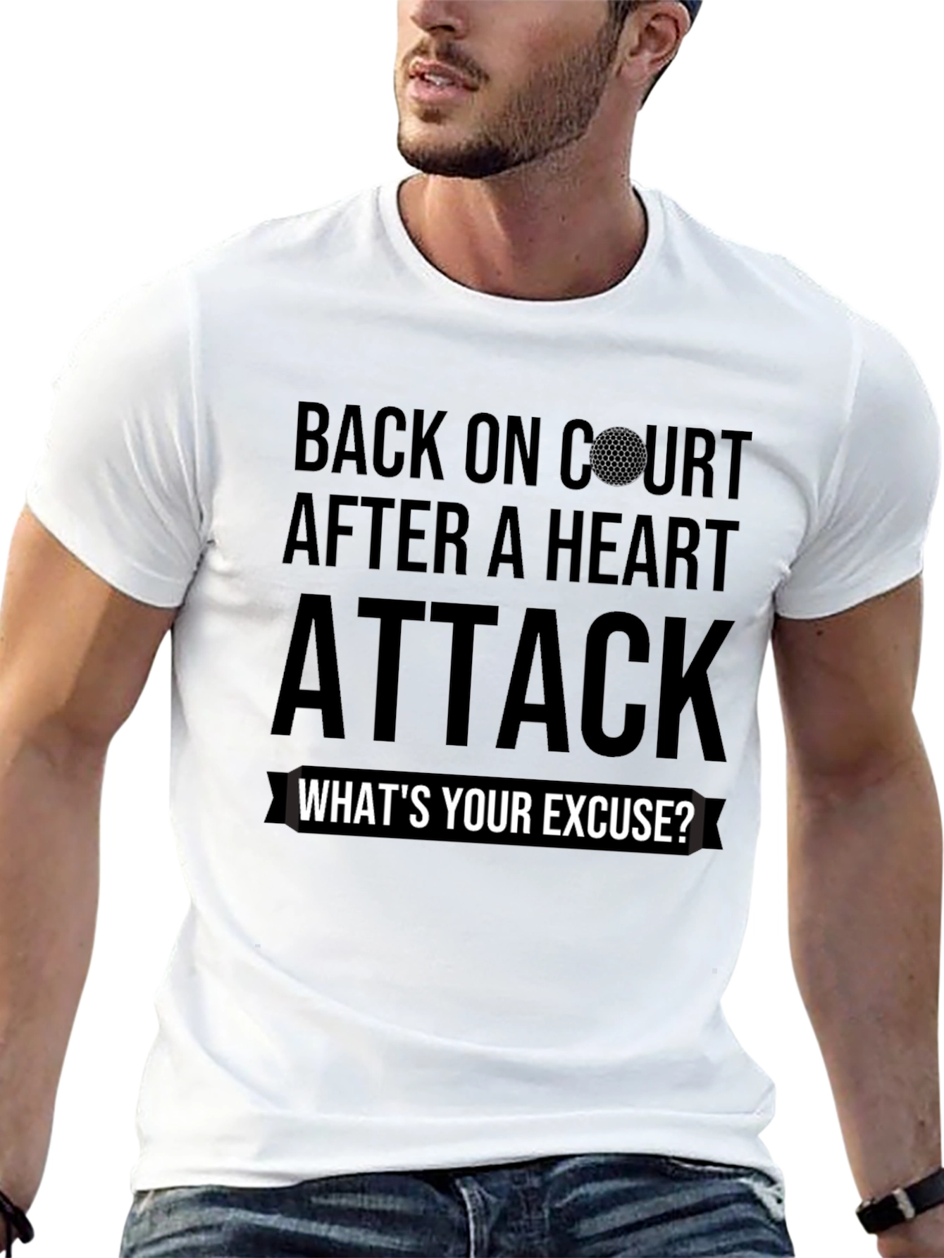 Back On Court Heart Attack Golf T-Shirt