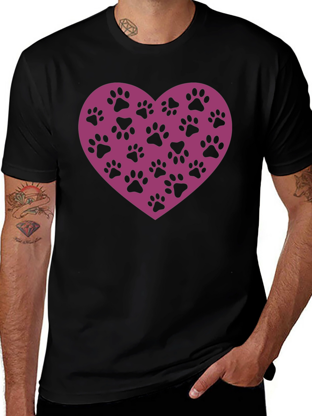 Paw Print Heart T-Shirt - Love Your Pet!