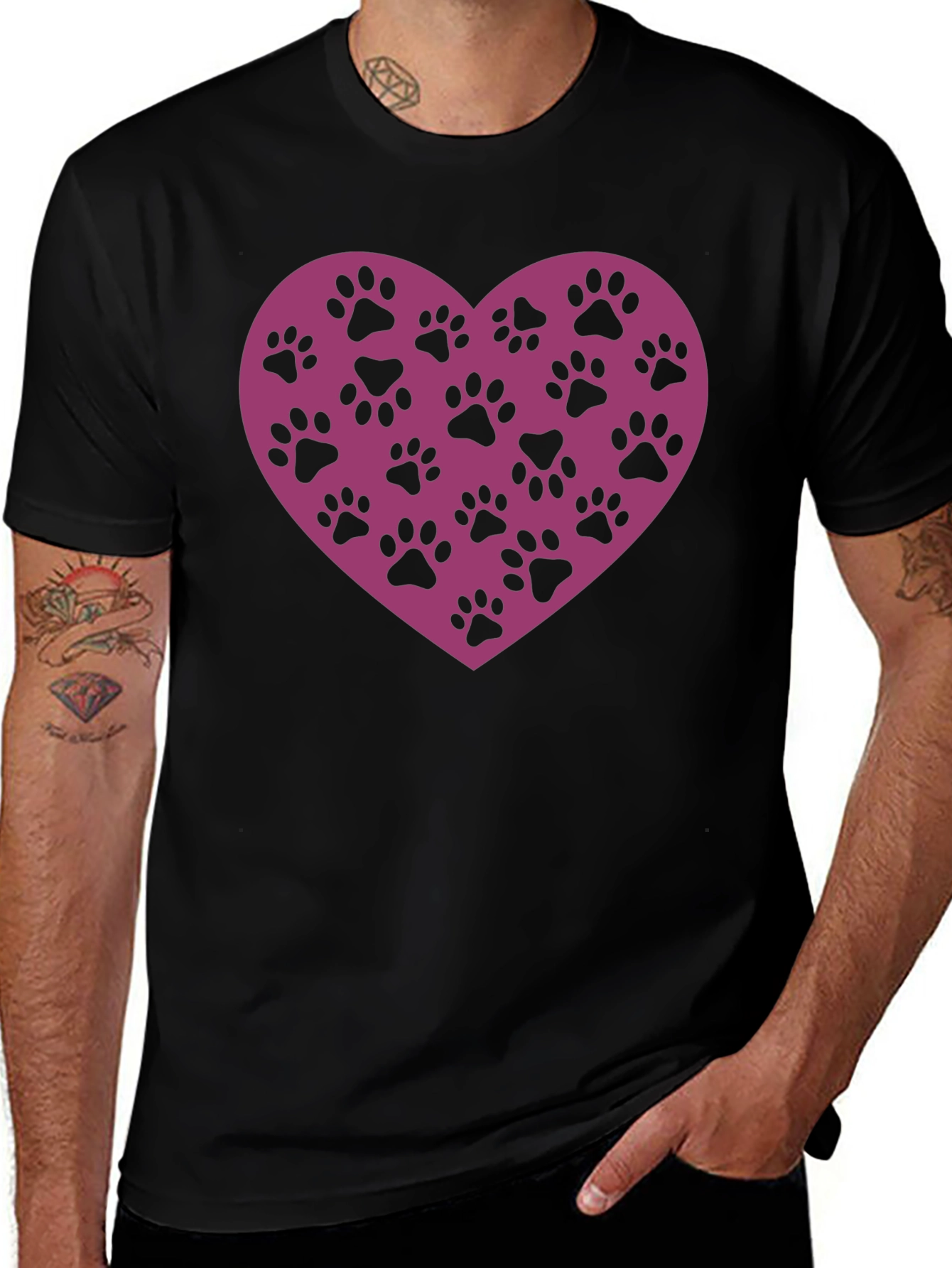 Paw Print Heart T-Shirt - Love Your Pet!