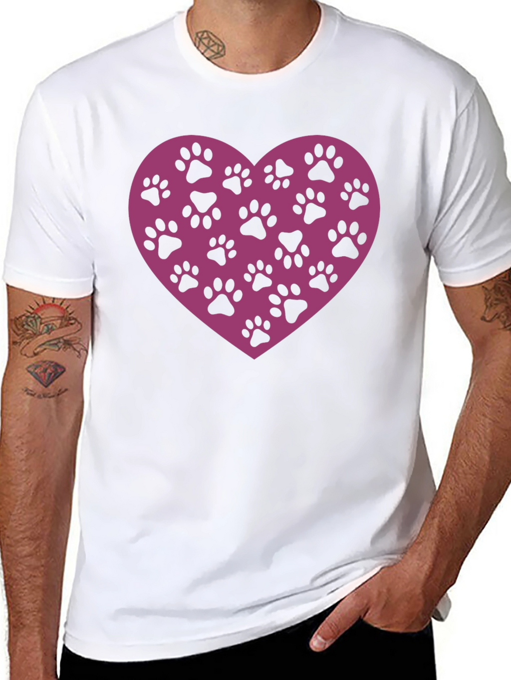 Paw Print Heart T-Shirt - Love Your Pet!