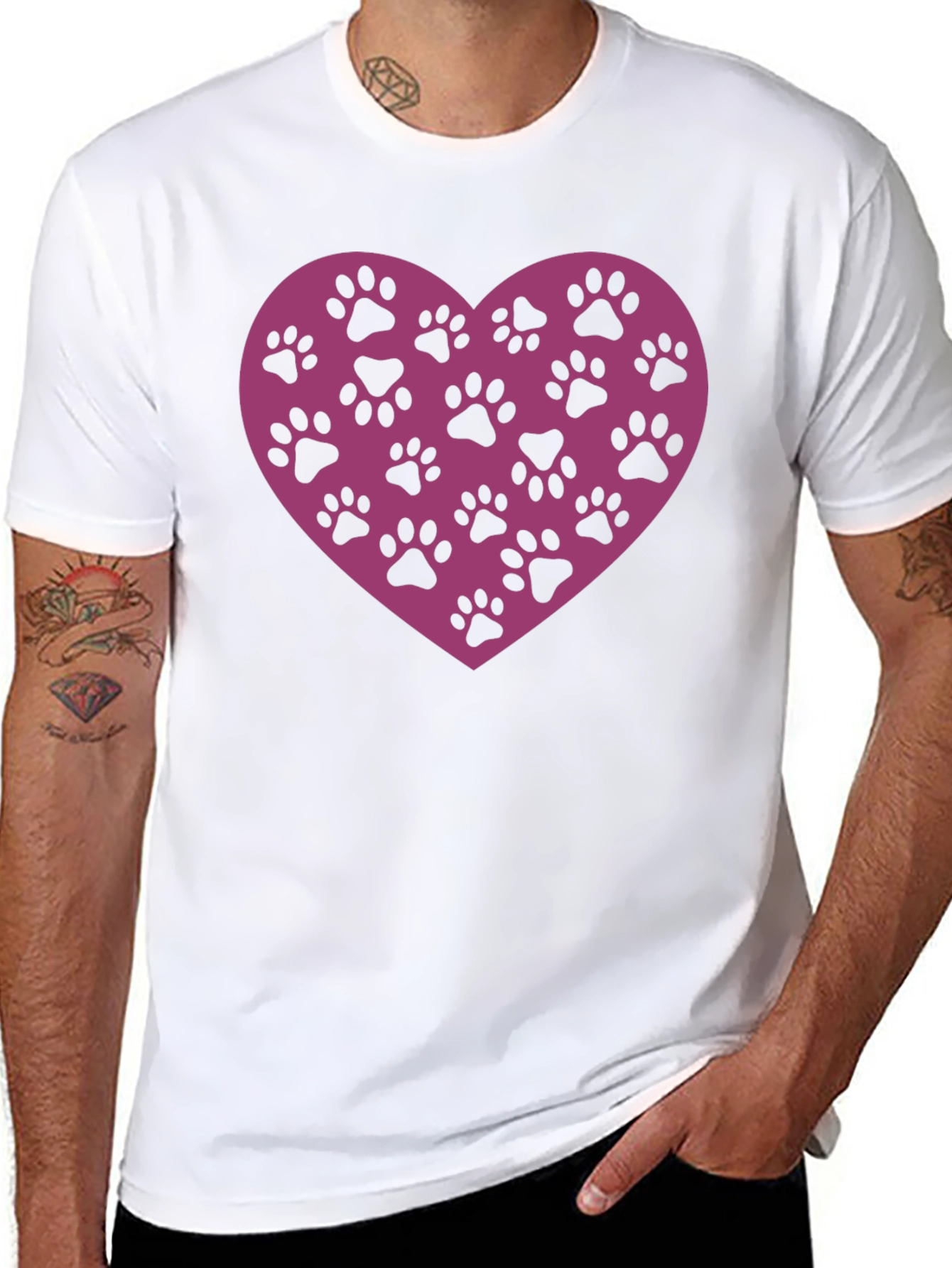 Paw Print Heart T-Shirt - Love Your Pet!