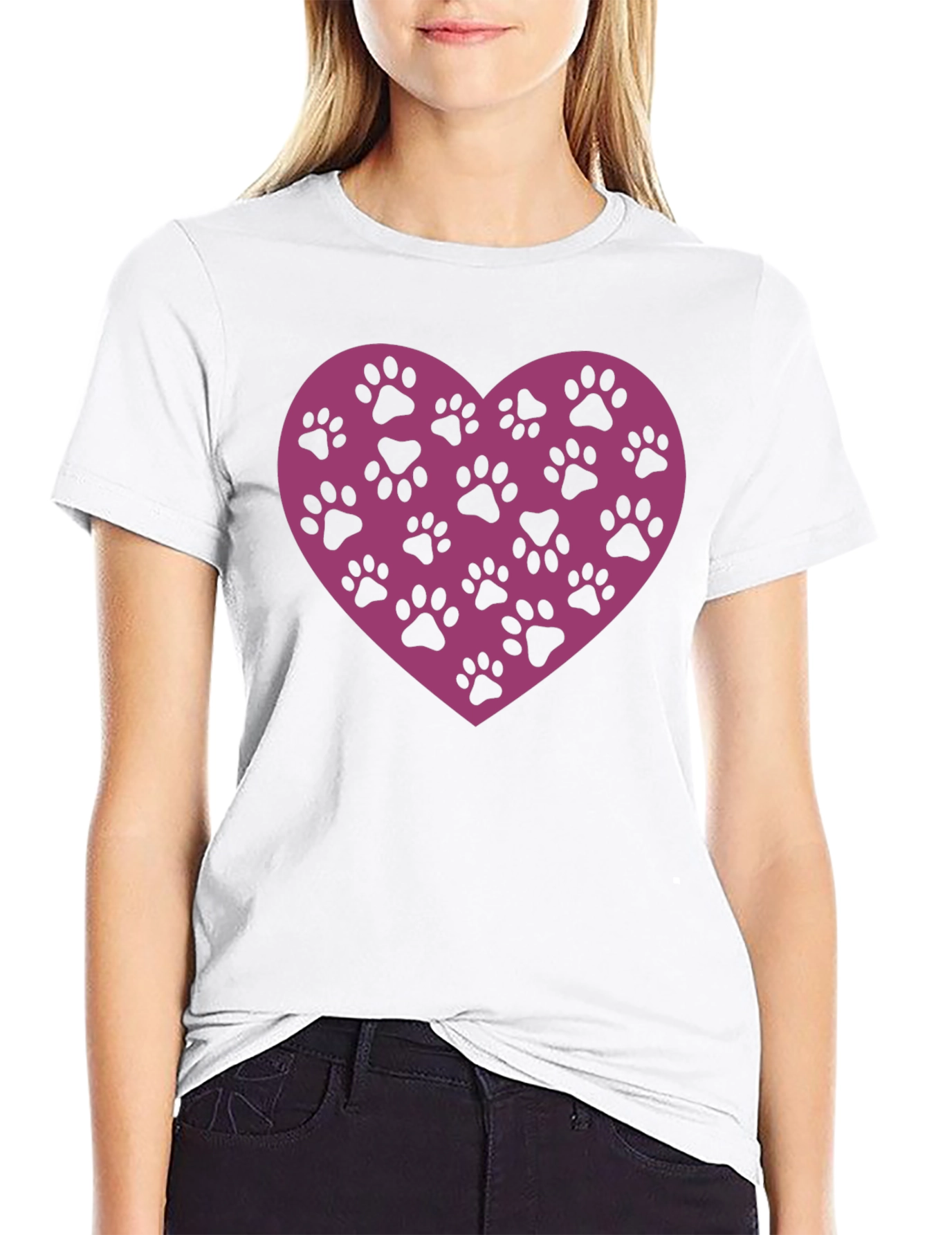 Paw Print Heart T-Shirt - Love Your Pet!