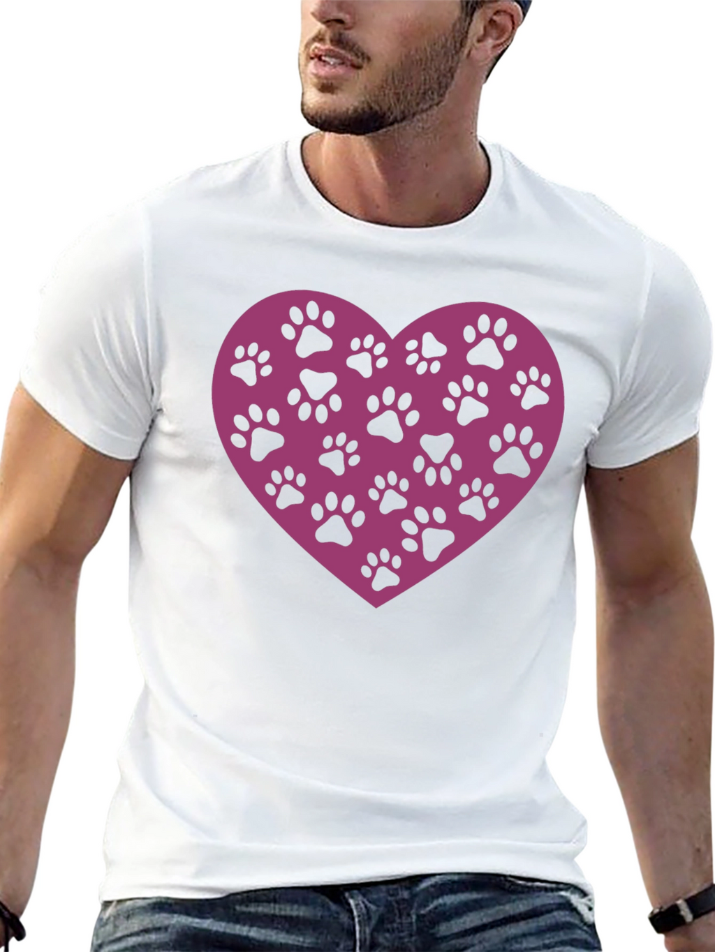 Paw Print Heart T-Shirt - Love Your Pet!