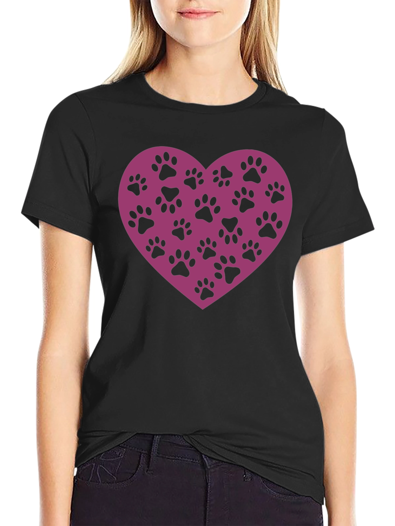 Paw Print Heart T-Shirt - Love Your Pet!