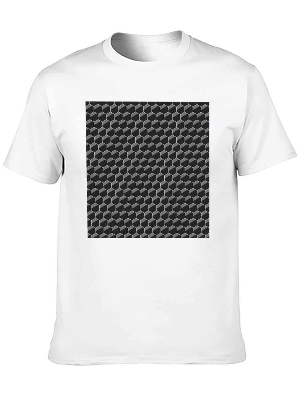 3D Cube Pattern T-Shirt - Modern Geometric Design