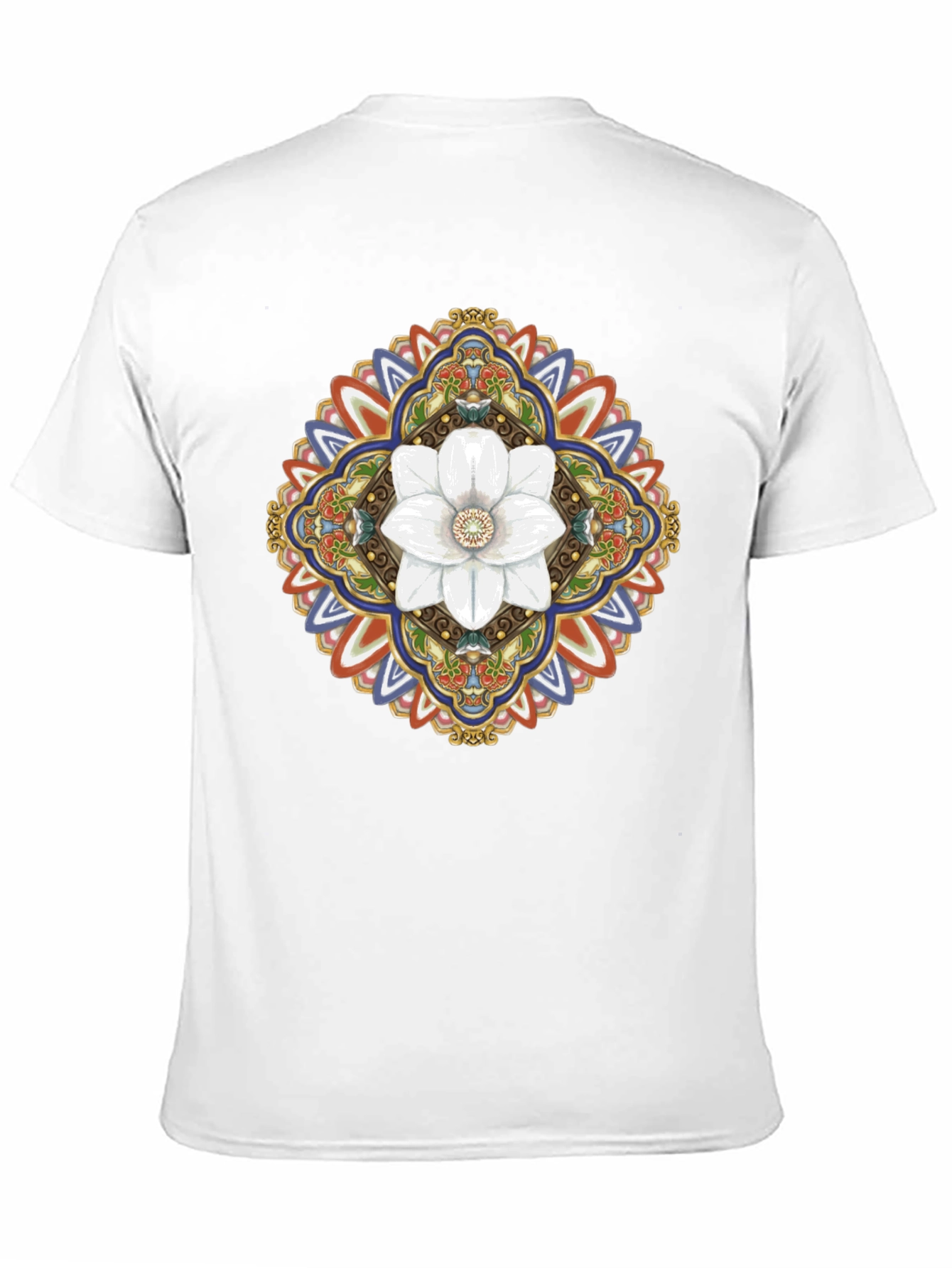 Floral Mandala Graphic T-Shirt - Black