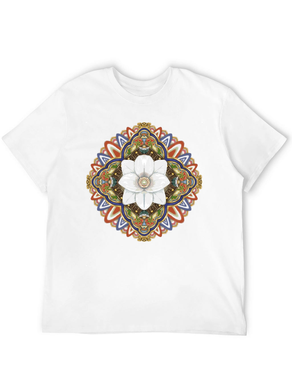 Floral Mandala Graphic T-Shirt - Black