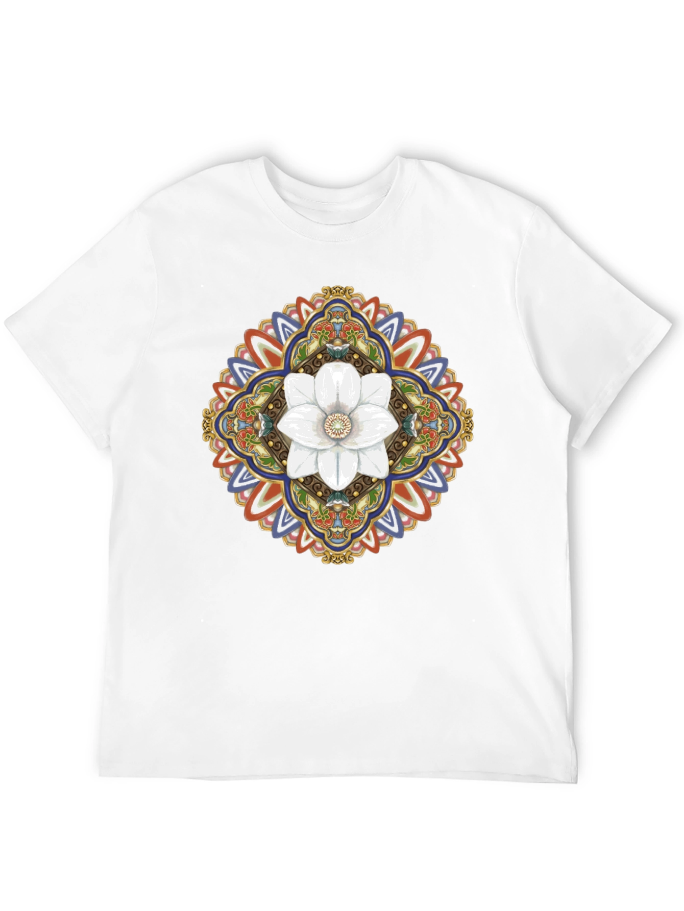 Floral Mandala Graphic T-Shirt - Black