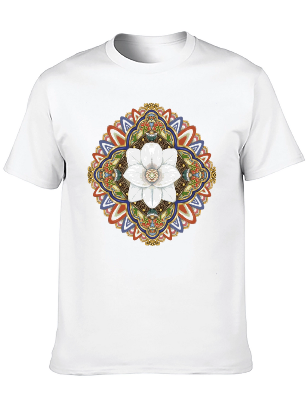 Floral Mandala Graphic T-Shirt - Black