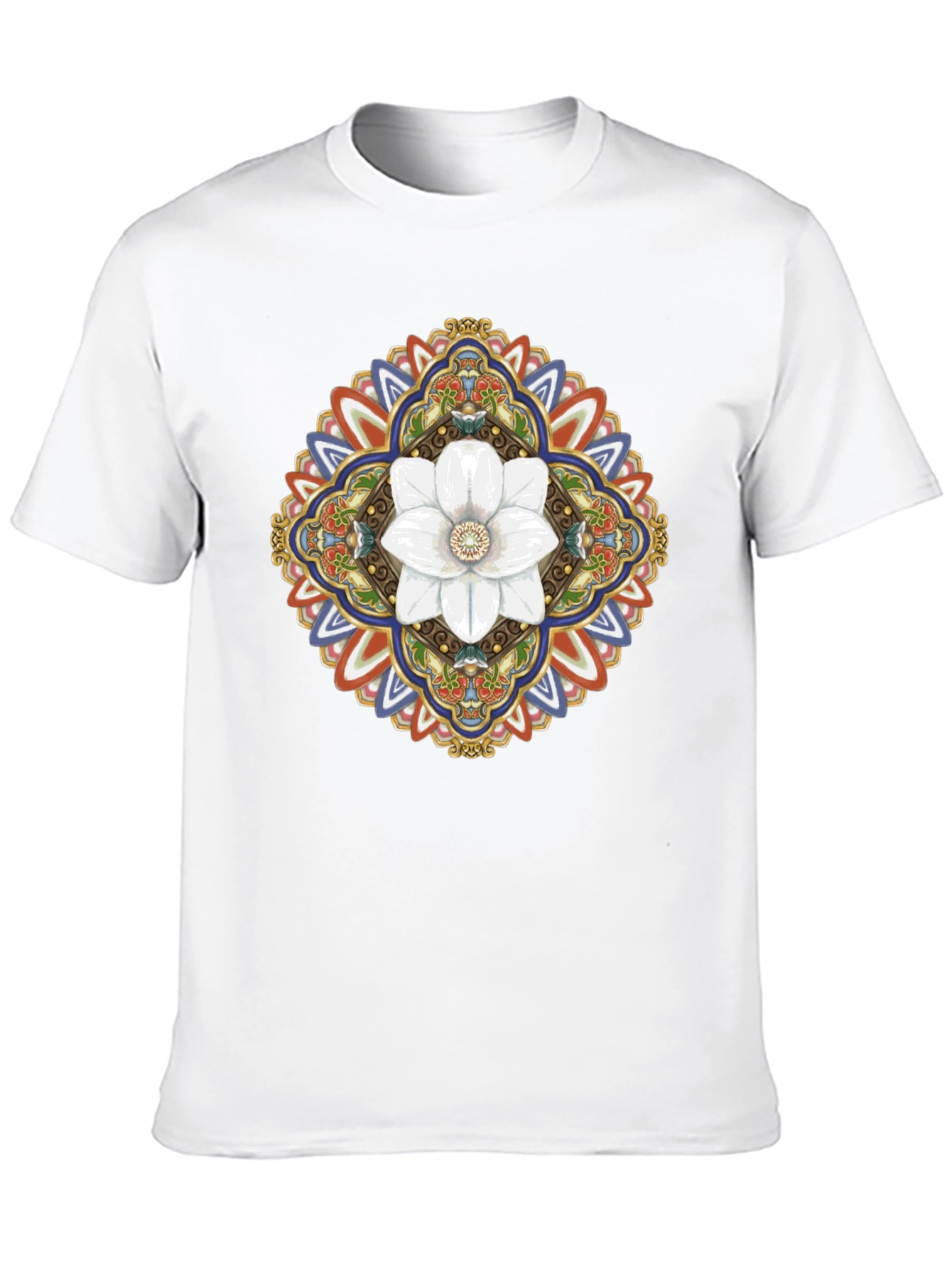 Floral Mandala Graphic T-Shirt - Black