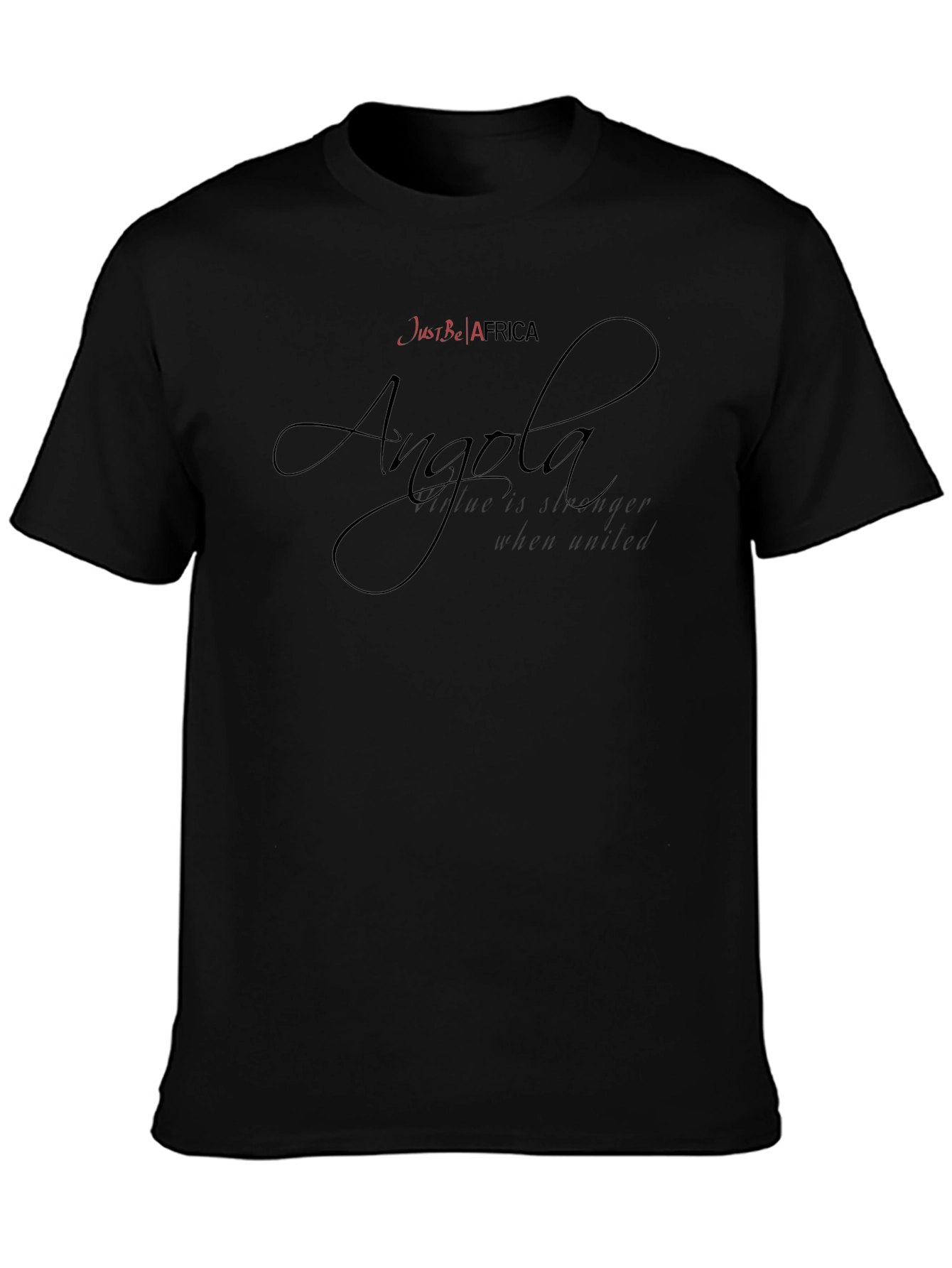 Just Be Africa Angola Tee - Stylish Black T-Shirt