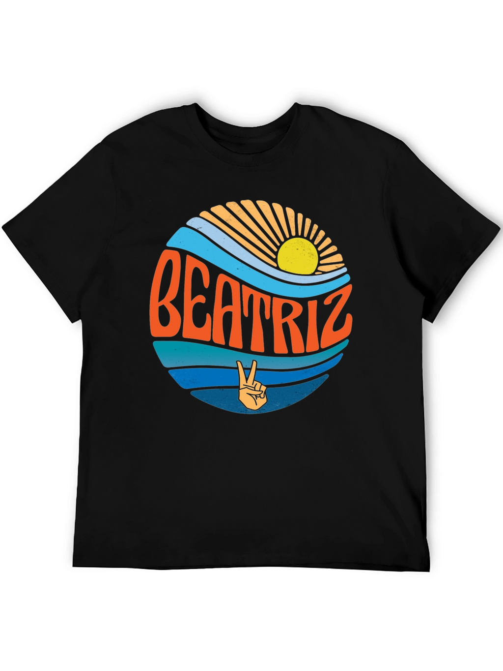 Beatriz Retro T-Shirt - Peace Sign Design