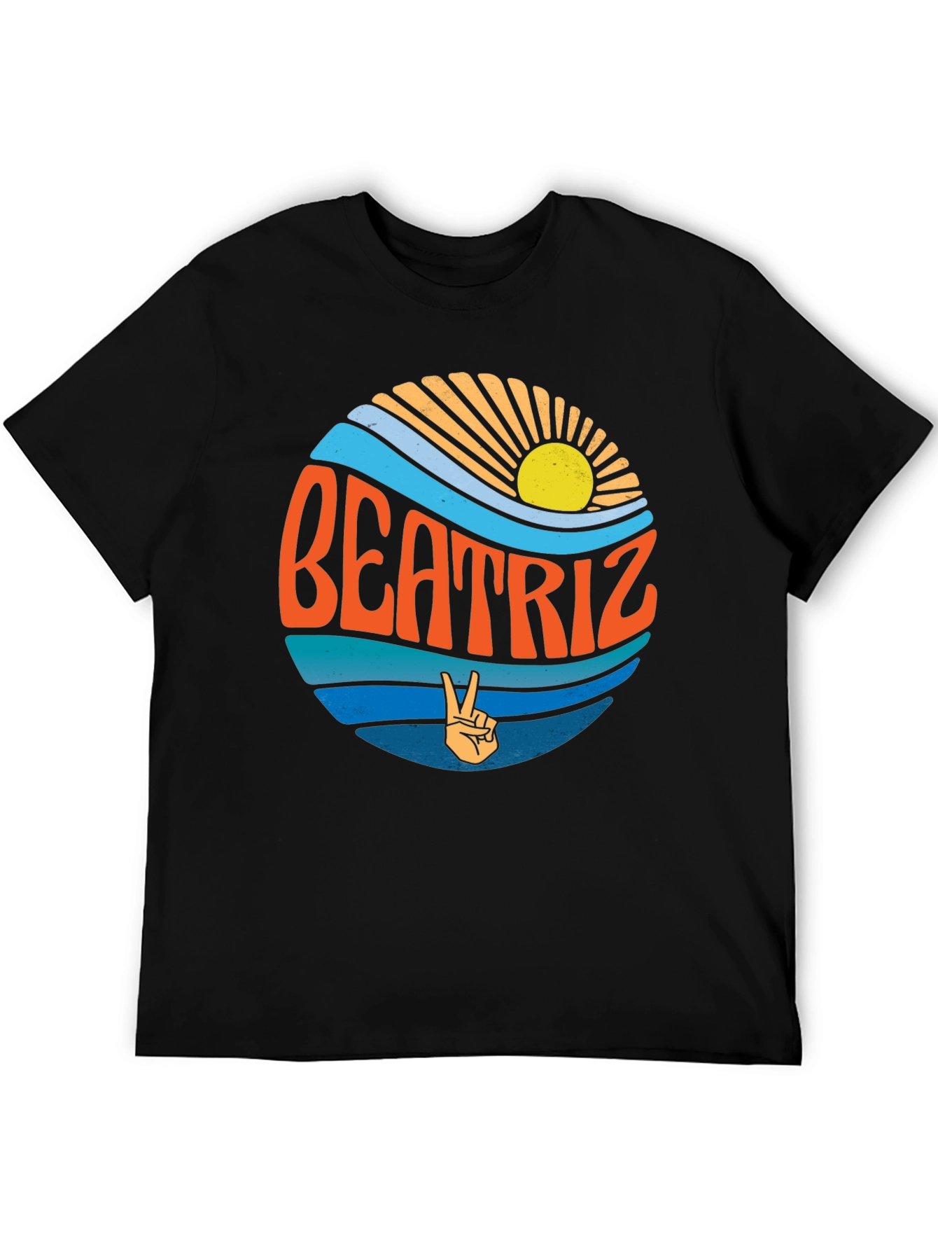 Beatriz Retro T-Shirt - Peace Sign Design