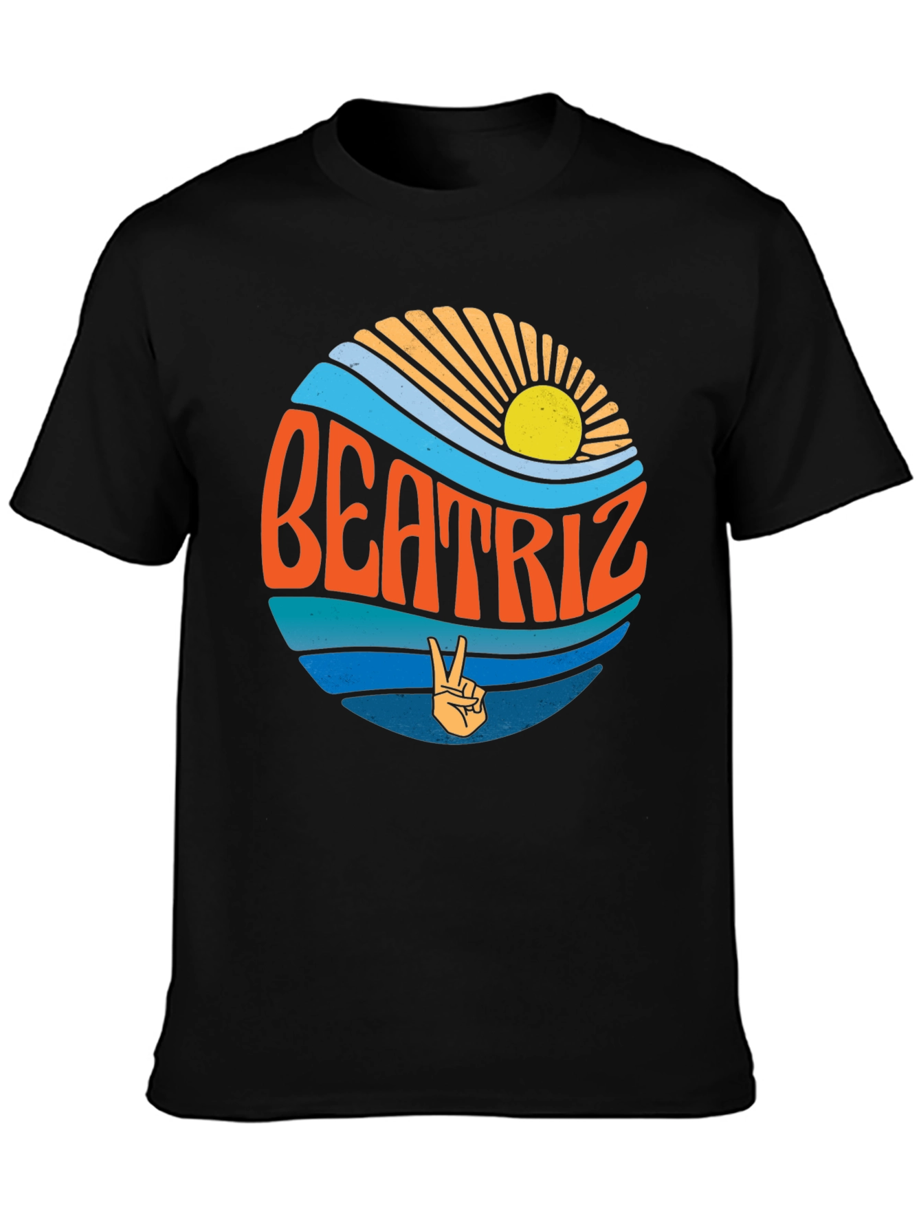 Beatriz Retro T-Shirt - Peace Sign Design