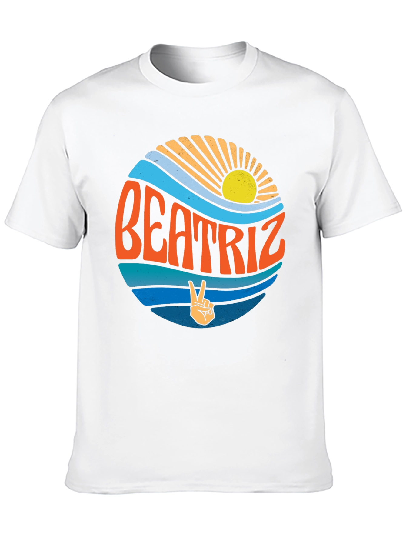 Beatriz Retro T-Shirt - Peace Sign Design
