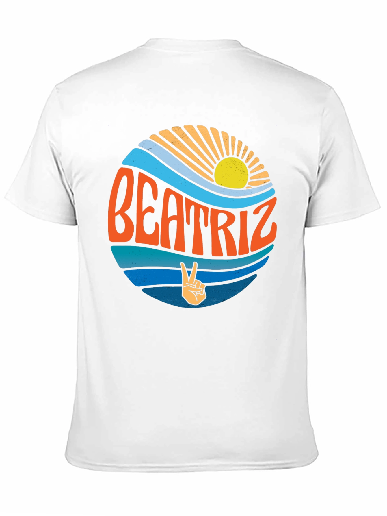 Beatriz Retro T-Shirt - Peace Sign Design