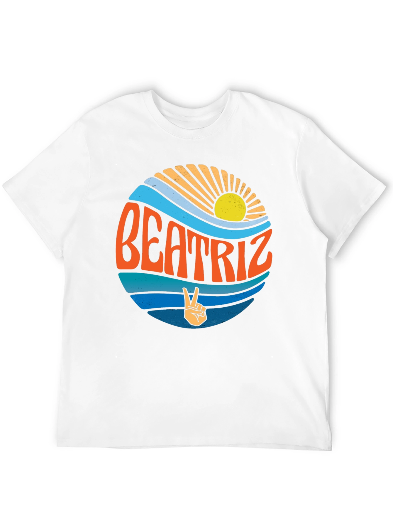 Beatriz Retro T-Shirt - Peace Sign Design