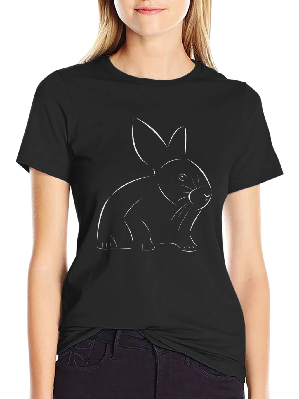 Rabbit Outline Graphic Tee - Unisex
