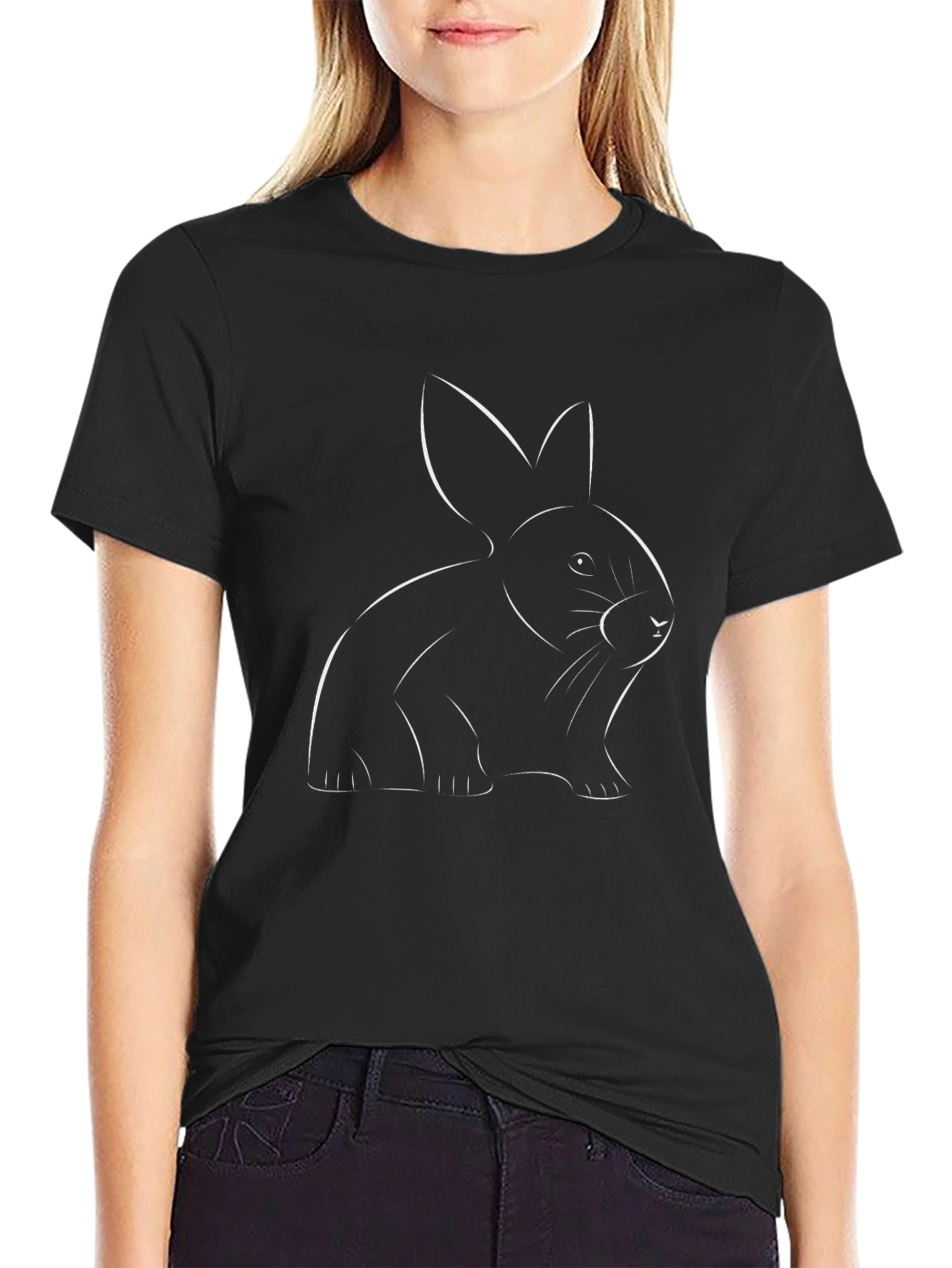 Rabbit Outline Graphic Tee - Unisex