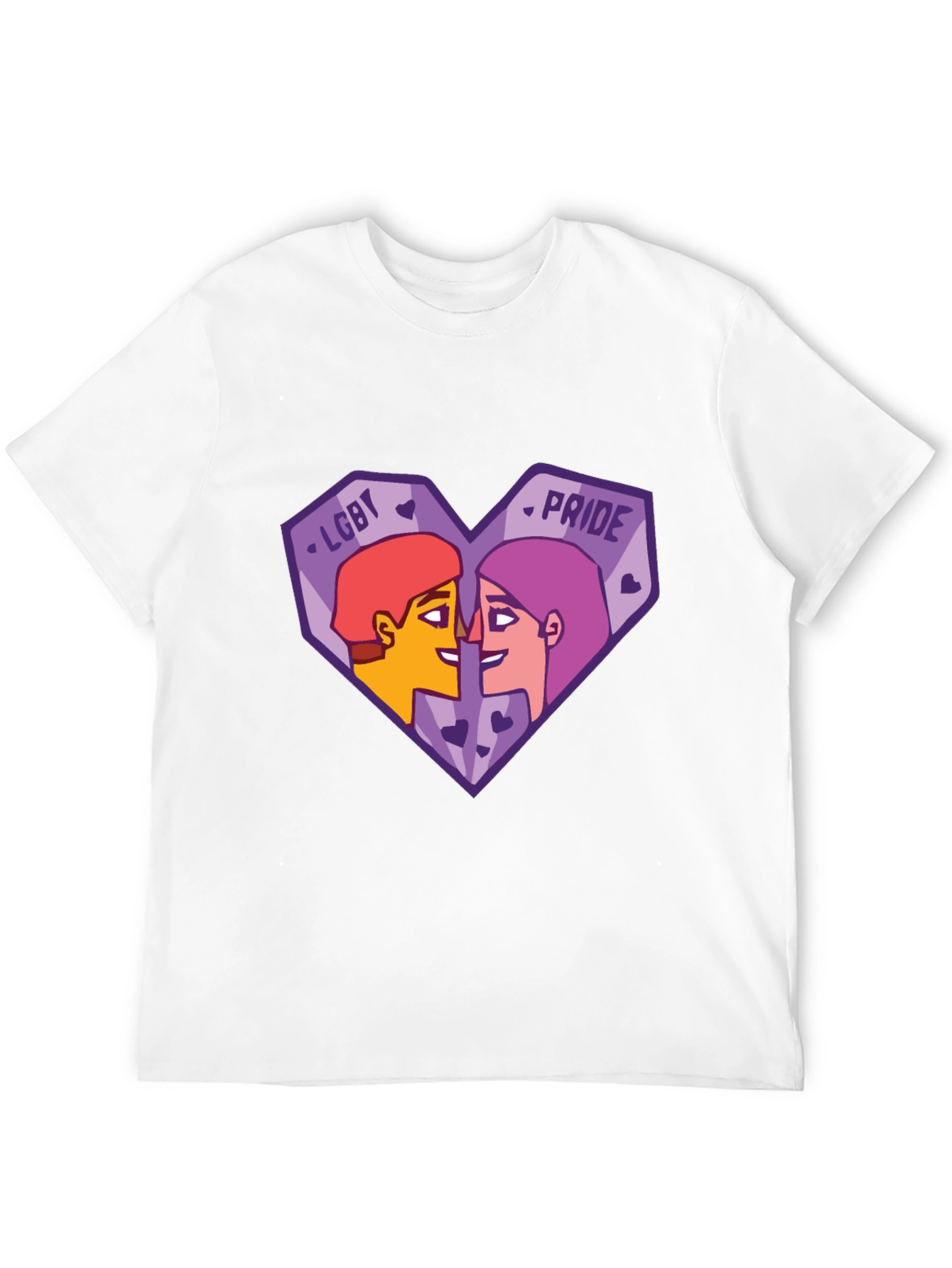 LGBT Pride Heart Graphic Tee - Black