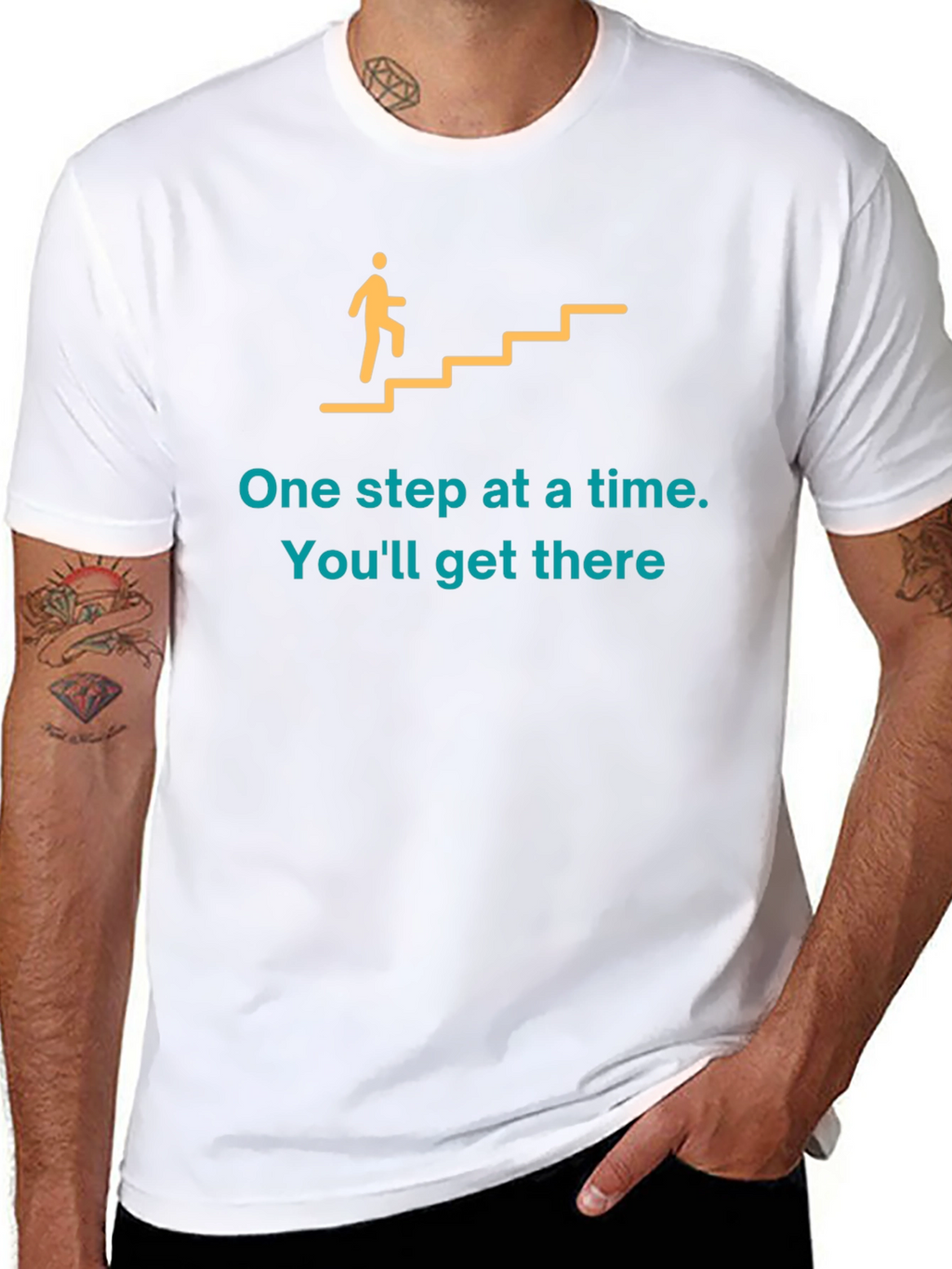Motivational Graphic T-Shirt: One Step at a Time
