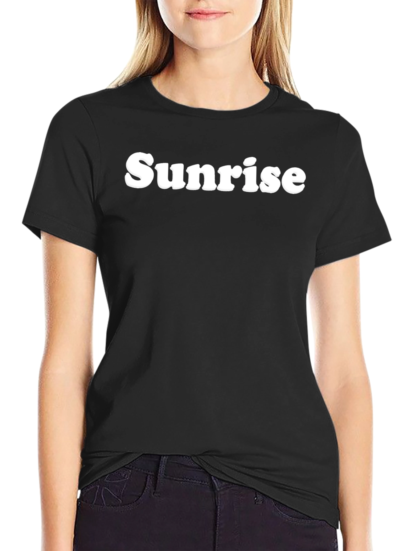 Sunrise Graphic Tee - Classic Black Cotton T-Shirt