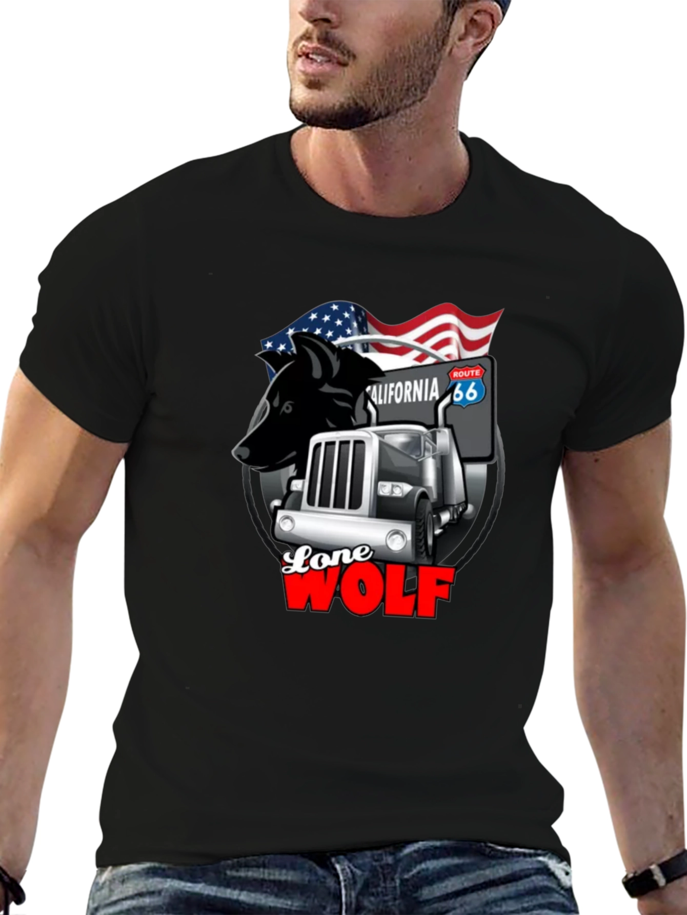 Lone Wolf Trucker Graphic Tee