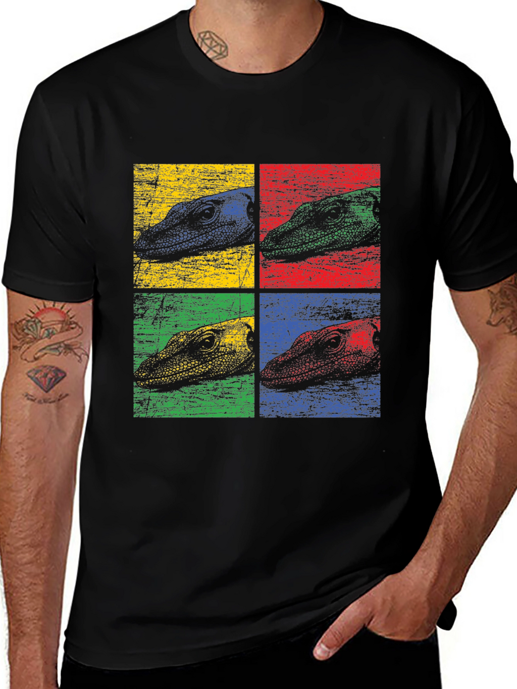 Retro Reptile Pop Art Graphic T-Shirt