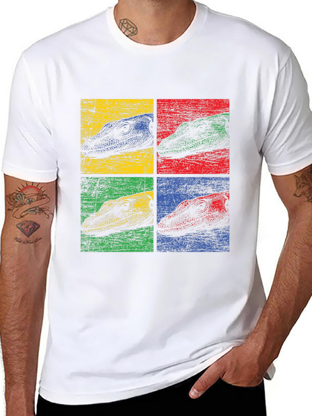Retro Reptile Pop Art Graphic T-Shirt