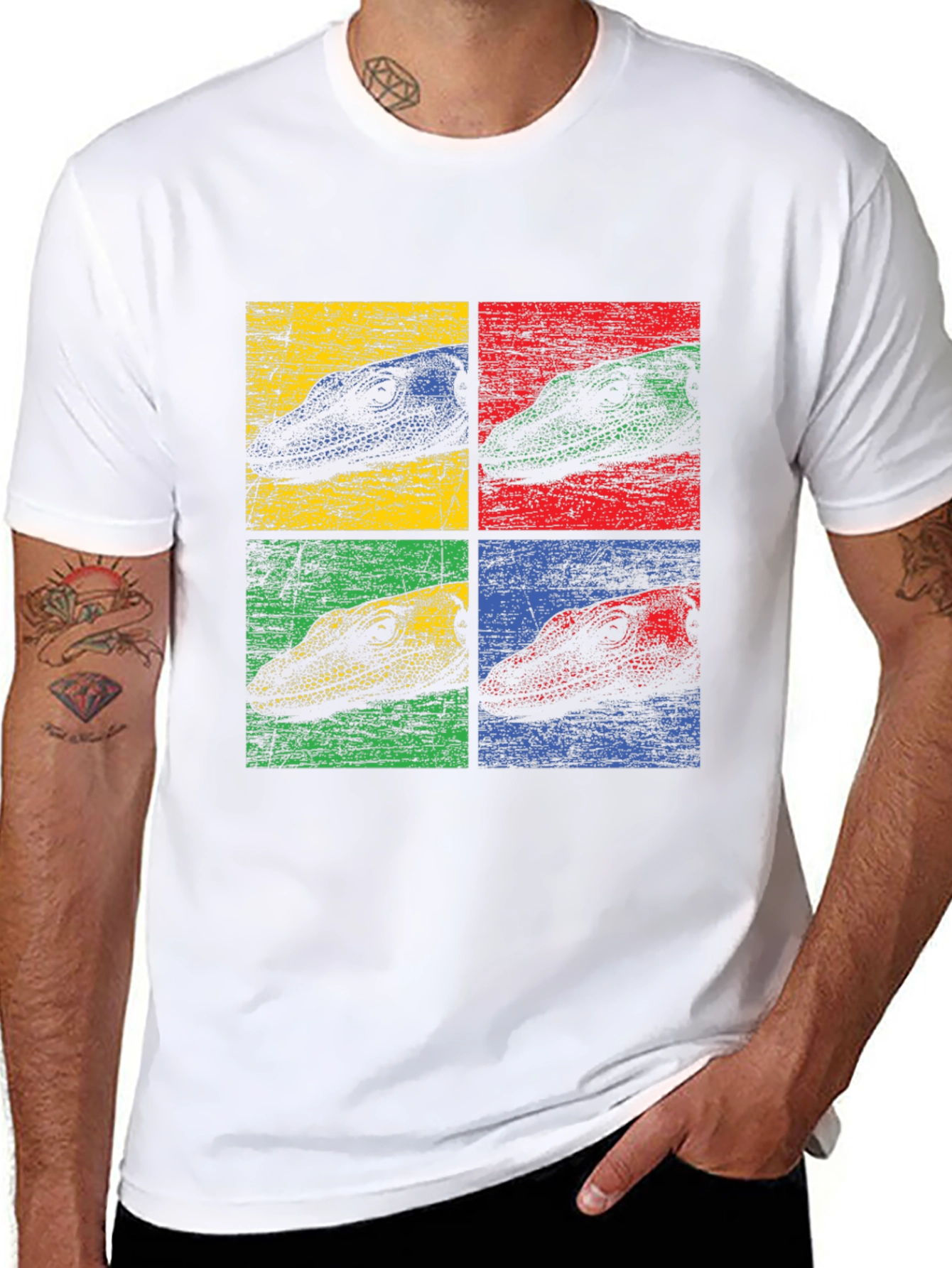 Retro Reptile Pop Art Graphic T-Shirt