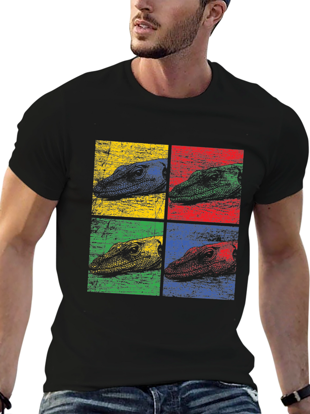 Retro Reptile Pop Art Graphic T-Shirt