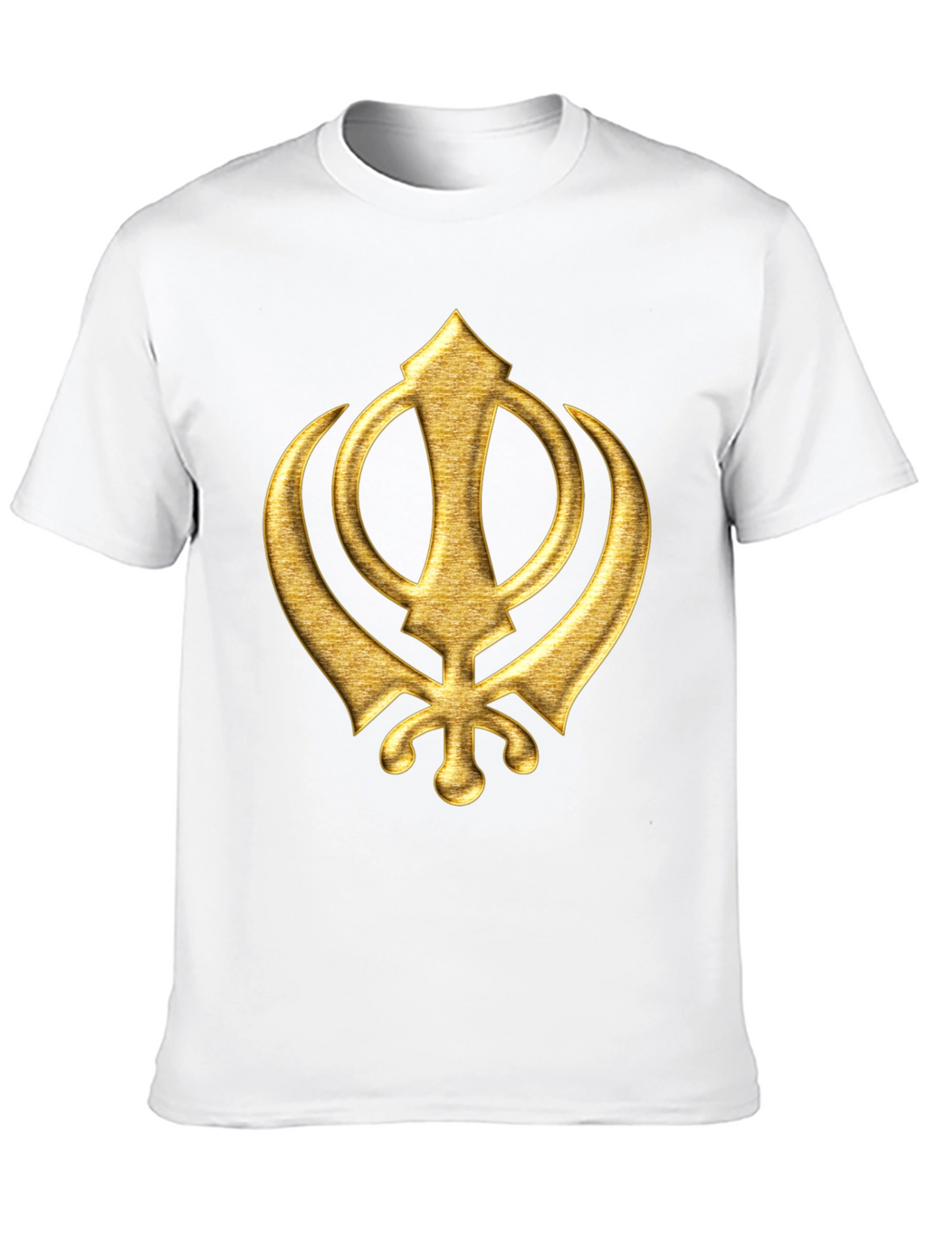 Golden Sikh Symbol T-Shirt - Black Cotton Blend