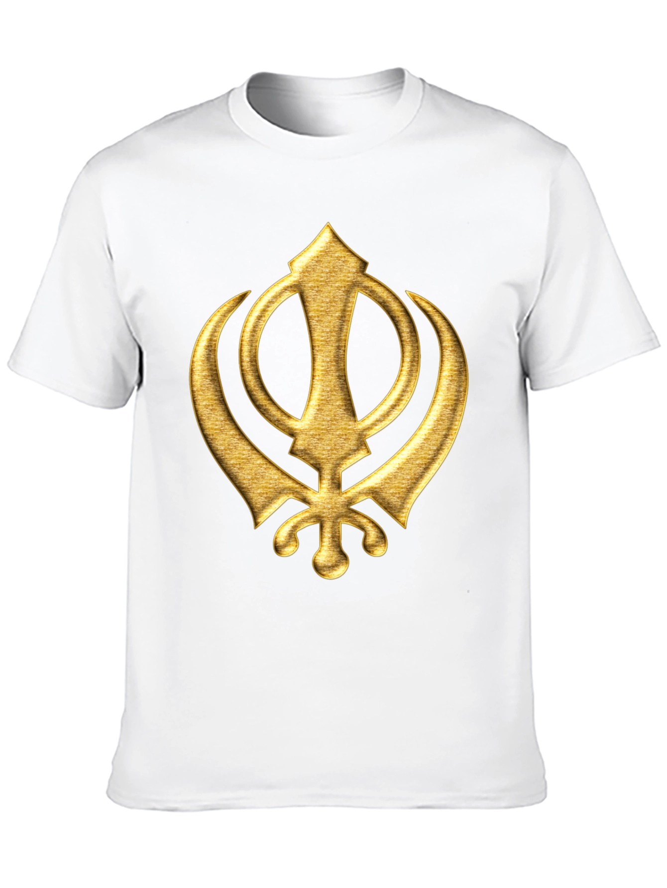 Golden Sikh Symbol T-Shirt - Black Cotton Blend