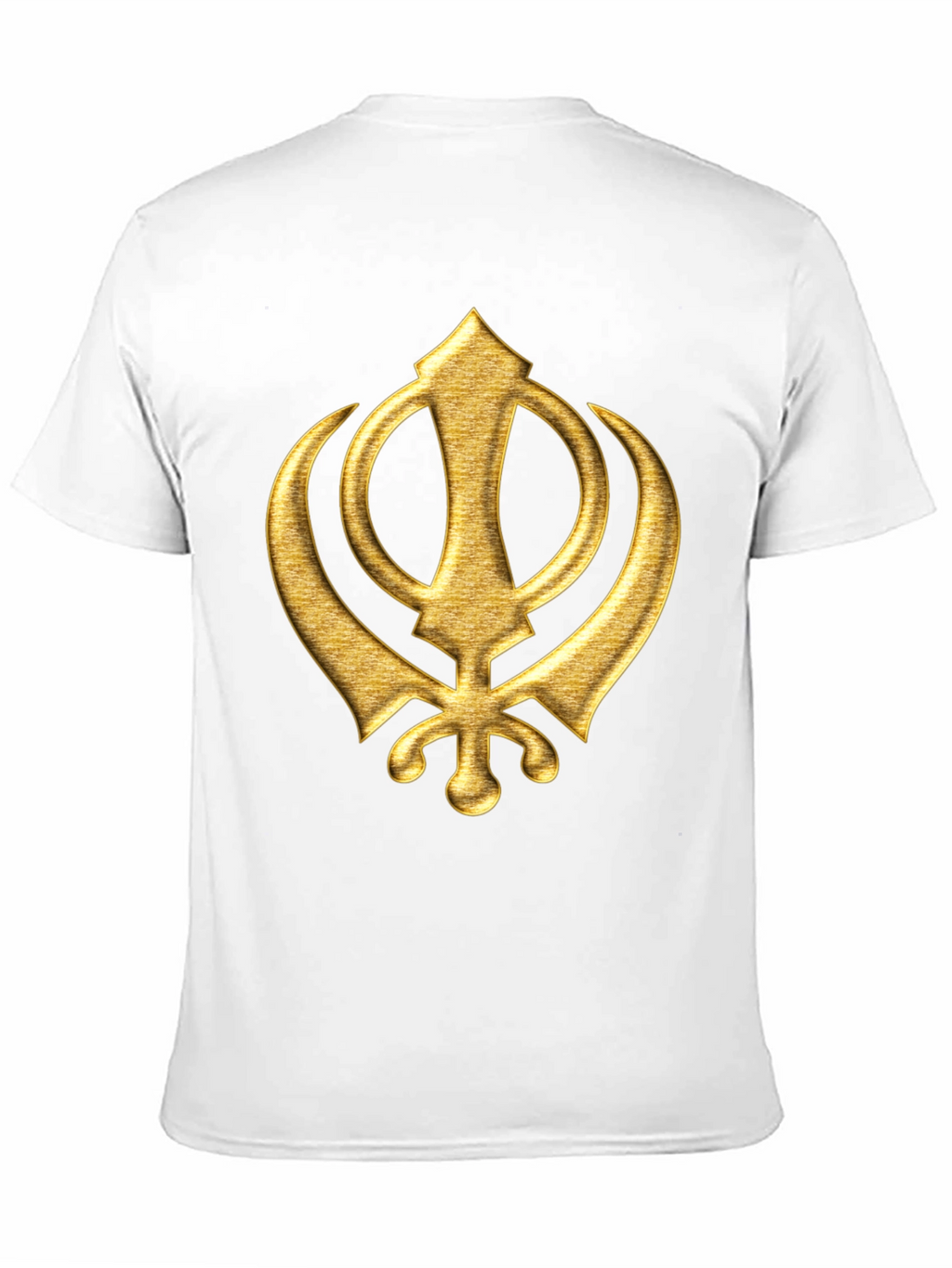 Golden Sikh Symbol T-Shirt - Black Cotton Blend