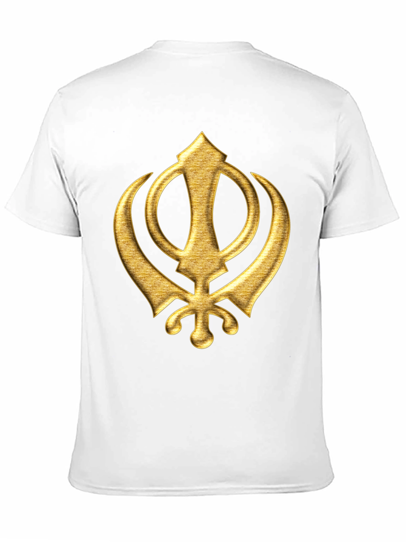 Golden Sikh Symbol T-Shirt - Black Cotton Blend
