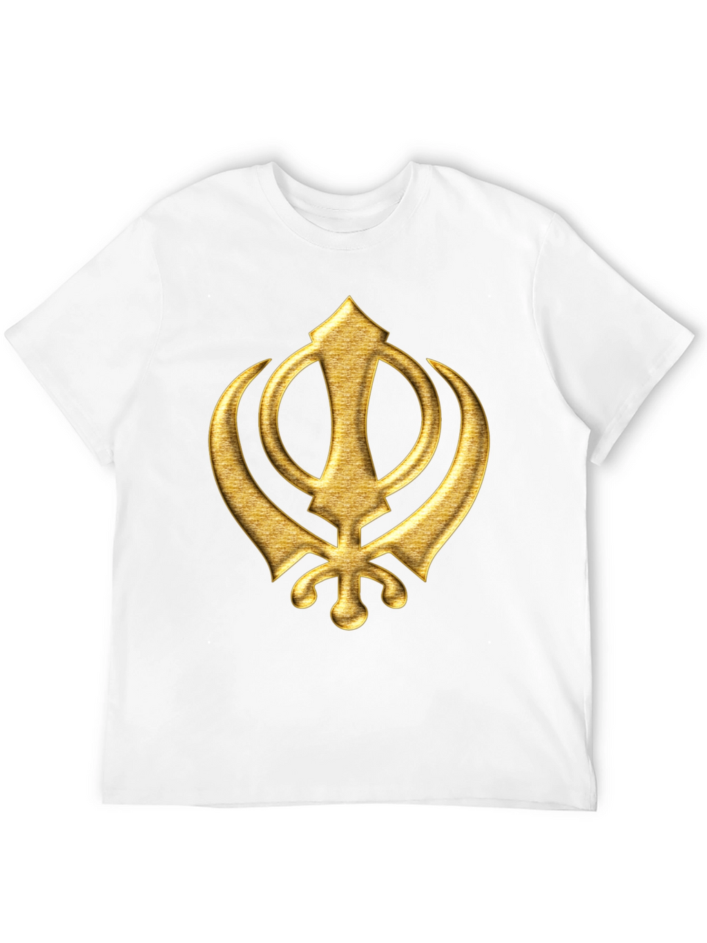 Golden Sikh Symbol T-Shirt - Black Cotton Blend