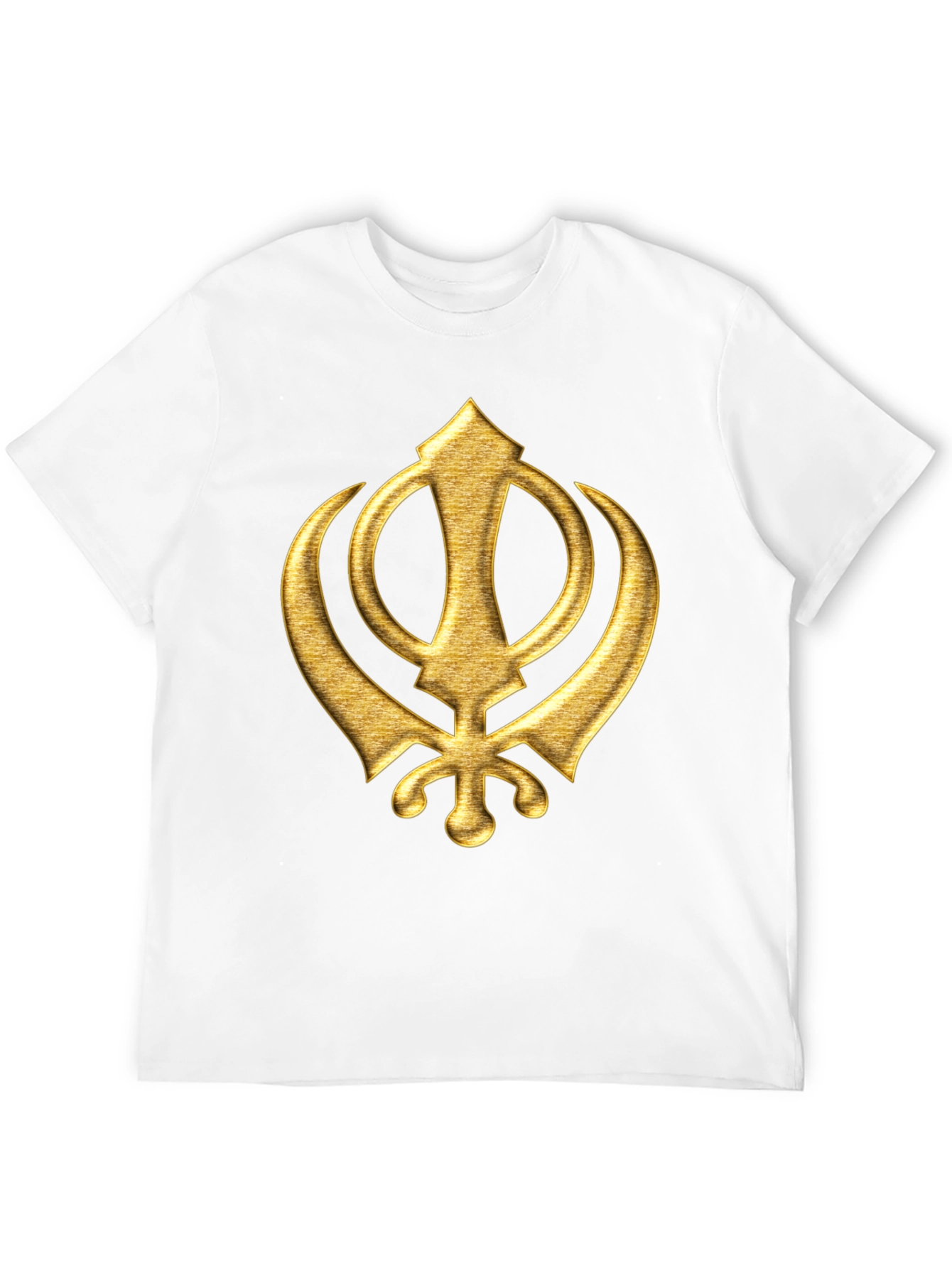 Golden Sikh Symbol T-Shirt - Black Cotton Blend