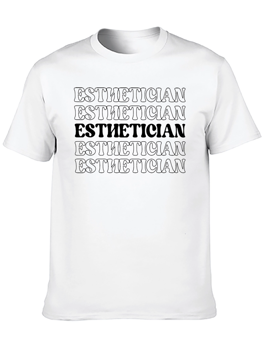 Esthetician Stacked Text Graphic Tee - Black Cotton Blend